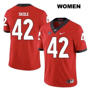 Women's Georgia Bulldogs NCAA #42 Jake Skole Nike Stitched Red Legend Authentic College Football Jersey VUT3054DQ